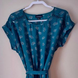 Mid Teal & Black Dress from Fortune + Ivy Teal & Black